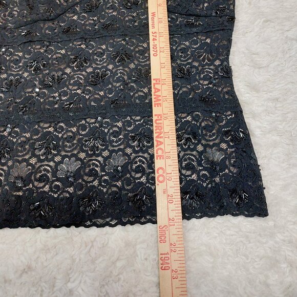 BCBGMAXAZRIA Women's Black Lace Tank Top Size 4 - Picture 5 of 7